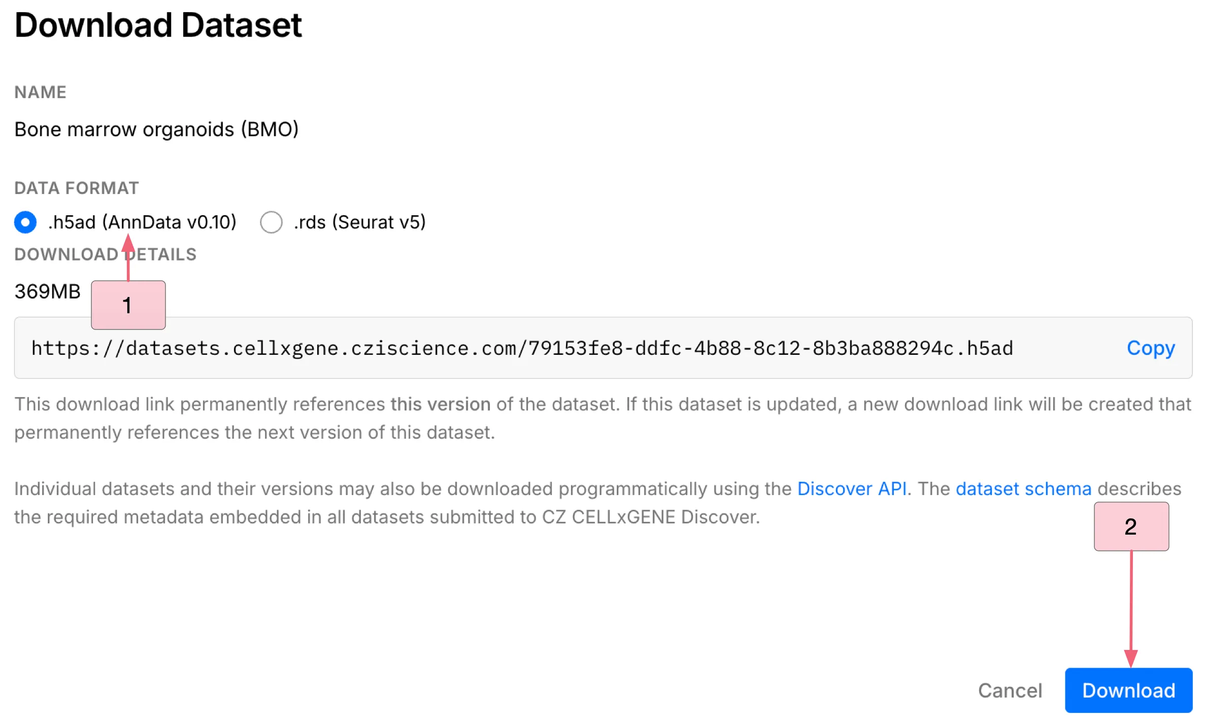 CELLxGENE Download Dialog CELLxGENE Download Dialog
