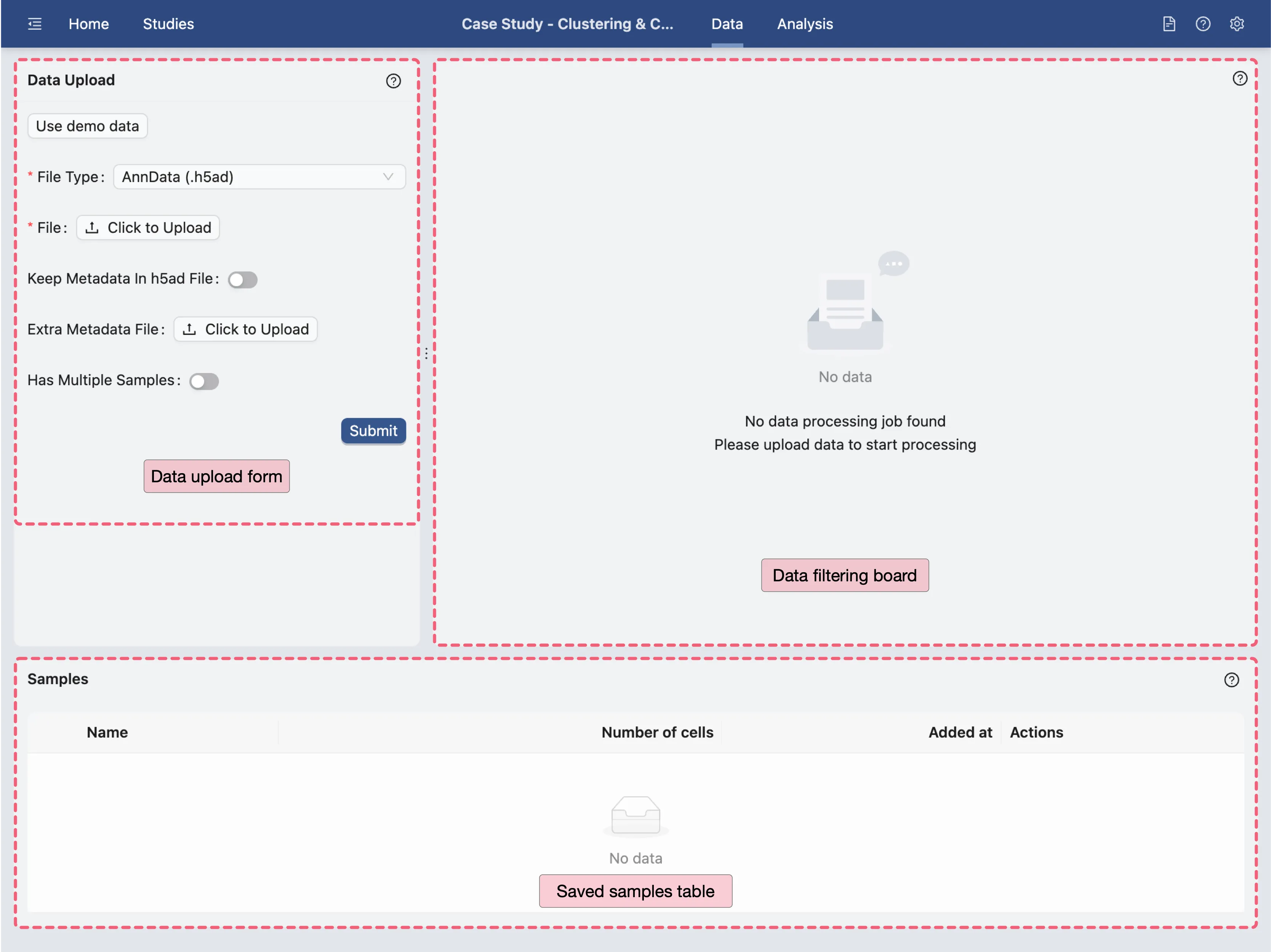 Data Upload Page Data Upload Page