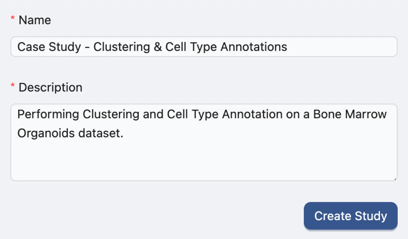 Create Study Form Create Study Form