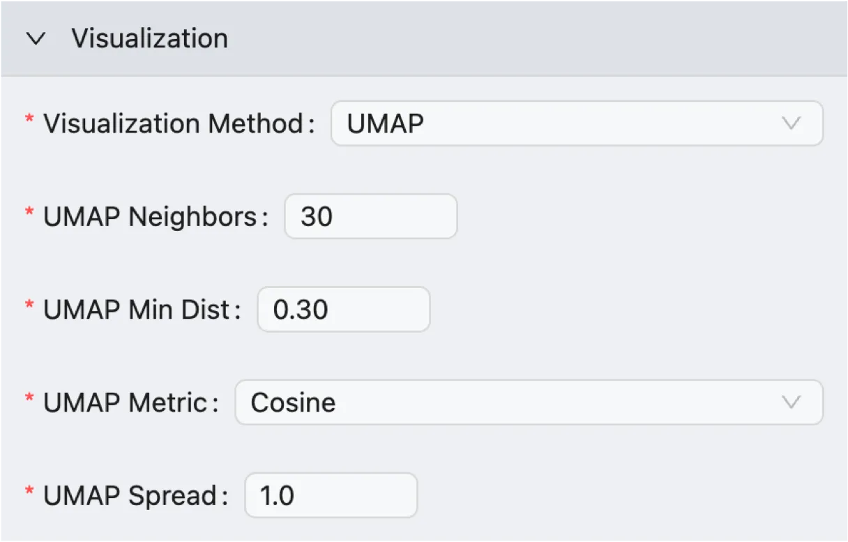 UMAP Visualization Panel