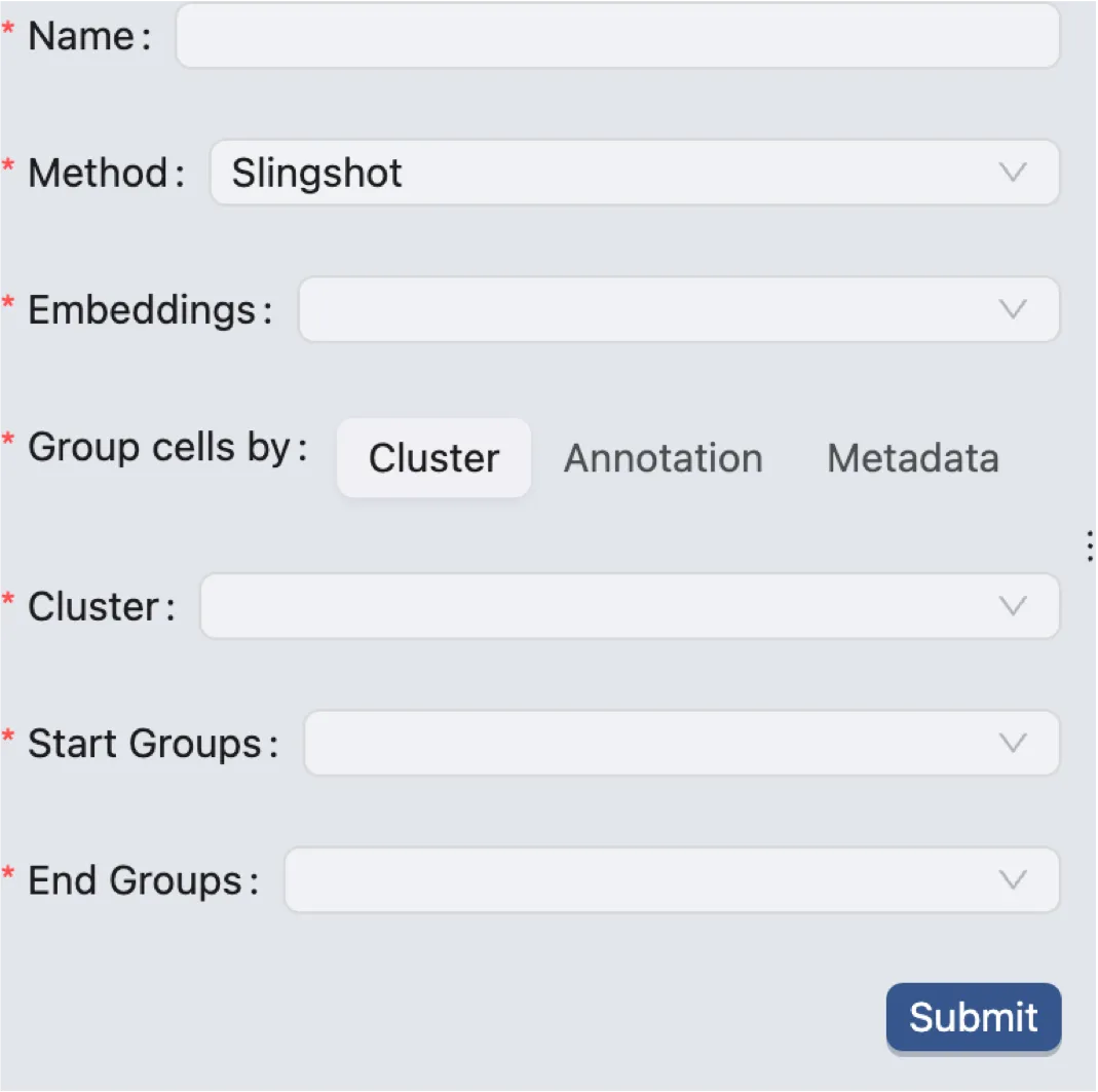 New PseudoTime Trajectory Inference Form